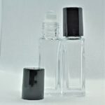 12ml Roll On Clear Glass Bottle with Black Lid