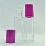 12ml Roll On Clear Glass Bottle with Mauve Lid