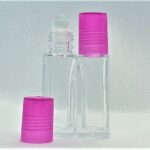 12ml Roll On Clear Glass Bottle with Pink Lid