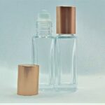 12ml Roll On Clear Glass Bottle with Rose Gold Lid