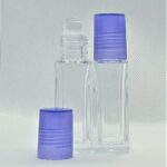 12ml Roll On Clear Glass Bottle with Purple Lid