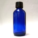 60ml Blue Glass Bottle with Blacked Wadded Lid