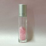 10ml Roll On Clear Glass Bottle with Rose Quartz  Crystals
