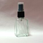 30ml Clear Square Glass Bottle with Black Mist Spray