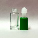 5ml Clear Roll On Glass Bottle Green Lid