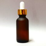 30ml Amber Frosted Glass Bottle with Gold Eye Dropper