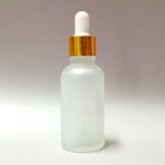 30ml Frosted Glass Bottle with Gold Eye Dropper