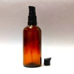 100ml Amber Glass Bottle with Black Serum Pump