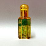 12ml Green & Gold Glass Bottle Roll On with Gold Lid