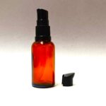 30ml Amber Glass Bottle with Black Serum Pump