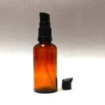 50ml Amber Glass Bottle with Black Serum Pump