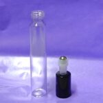 10ml Clear Roll On  Glass Bottle Black Lid