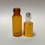 5ml Amber Roll On  Glass Bottle Gold Lid