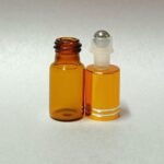 3ml Amber Roll On  Glass Bottle Gold Lid