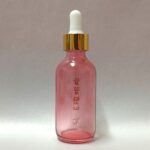 60ml Rose Pink Glass Bottle with Gold Eye Dropper
