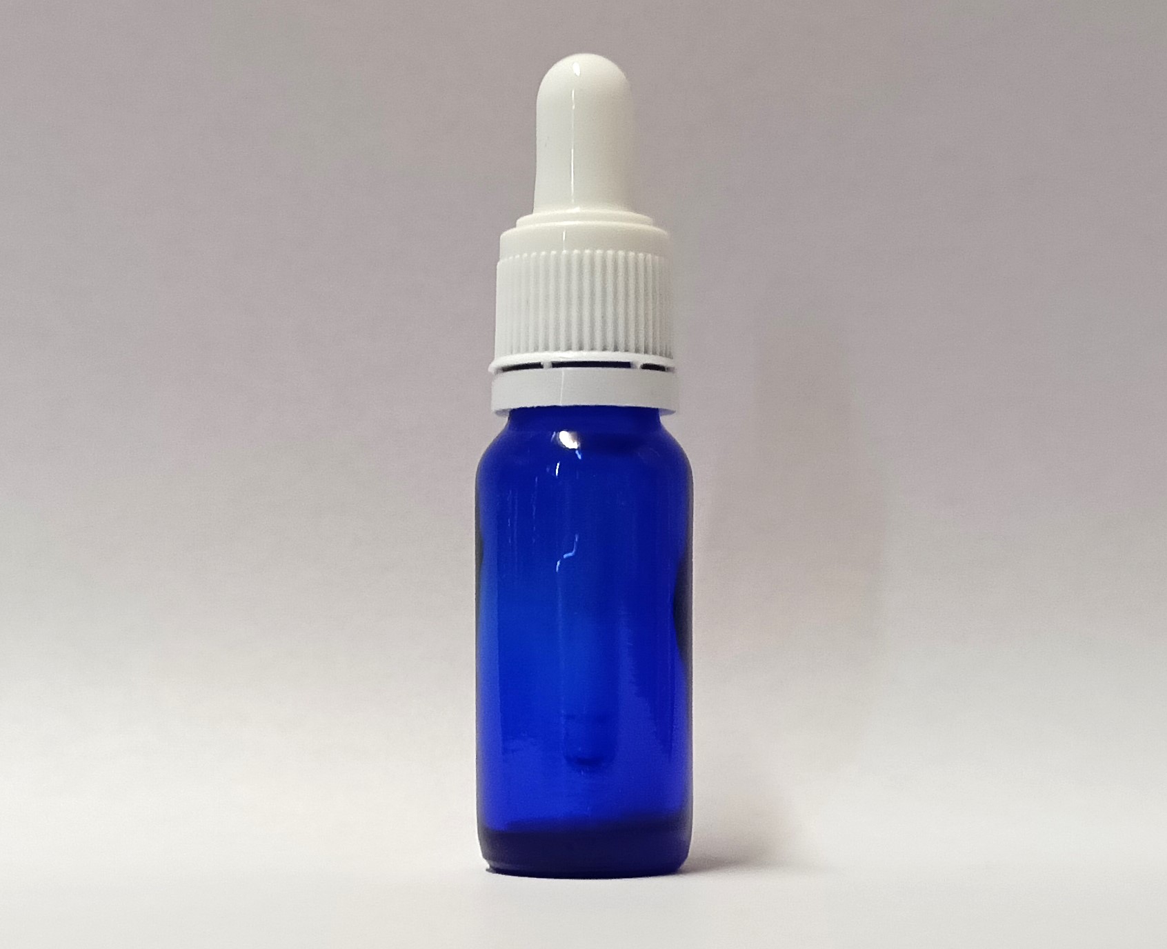 15ml Blue White TT dropper 15ml Blue Glass Bottle with White Tampertel Eye Dropper - Image 1