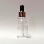 15ml Clear Glass Bottle with Rose & Black Eye Dropper
