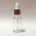 15ml Clear Glass Bottle with Rose & White Eye Dropper