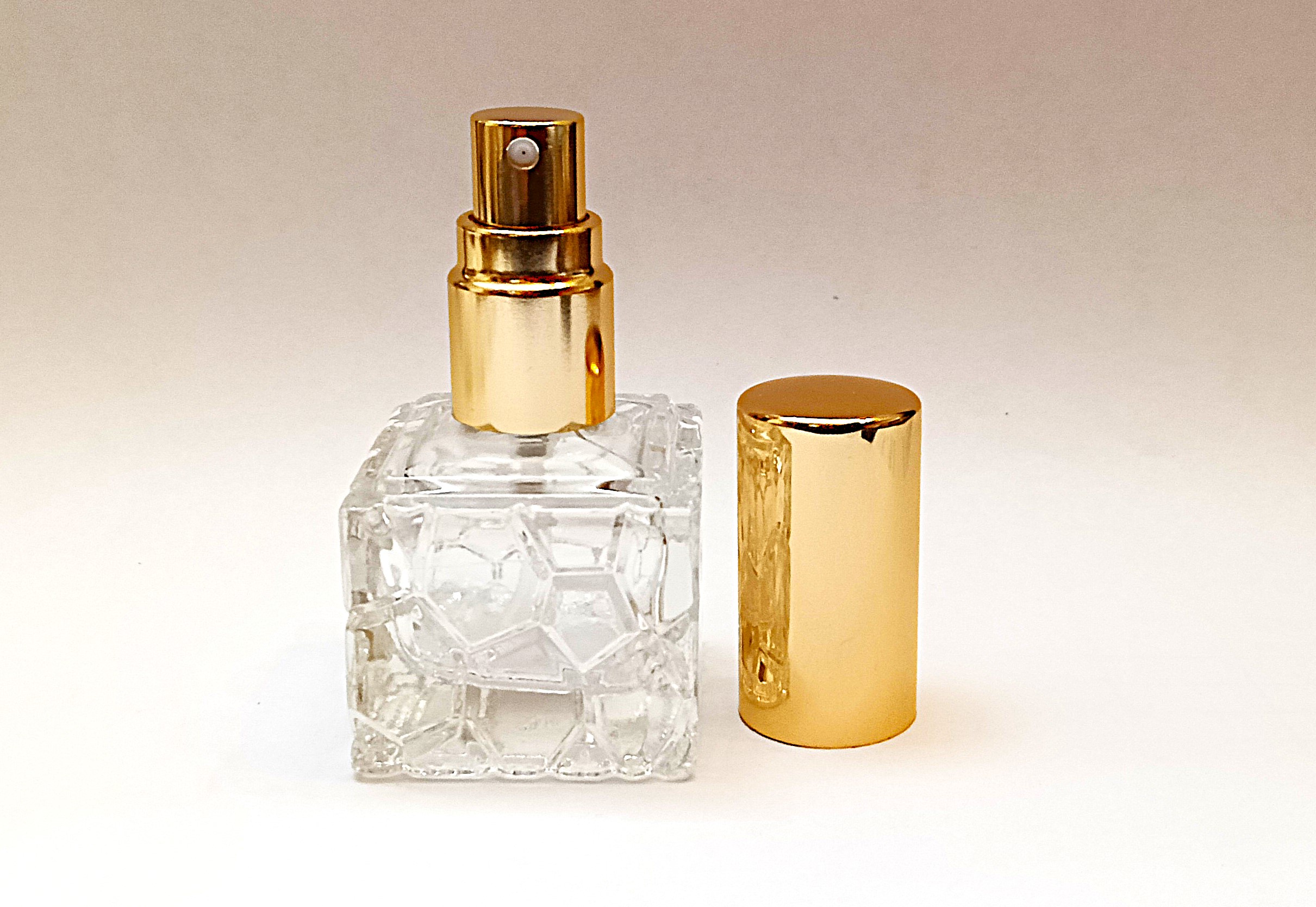 10ml Squat Gold Spray 10ml Clear Squat Glass Gold Perfume Atomizer - Image 1